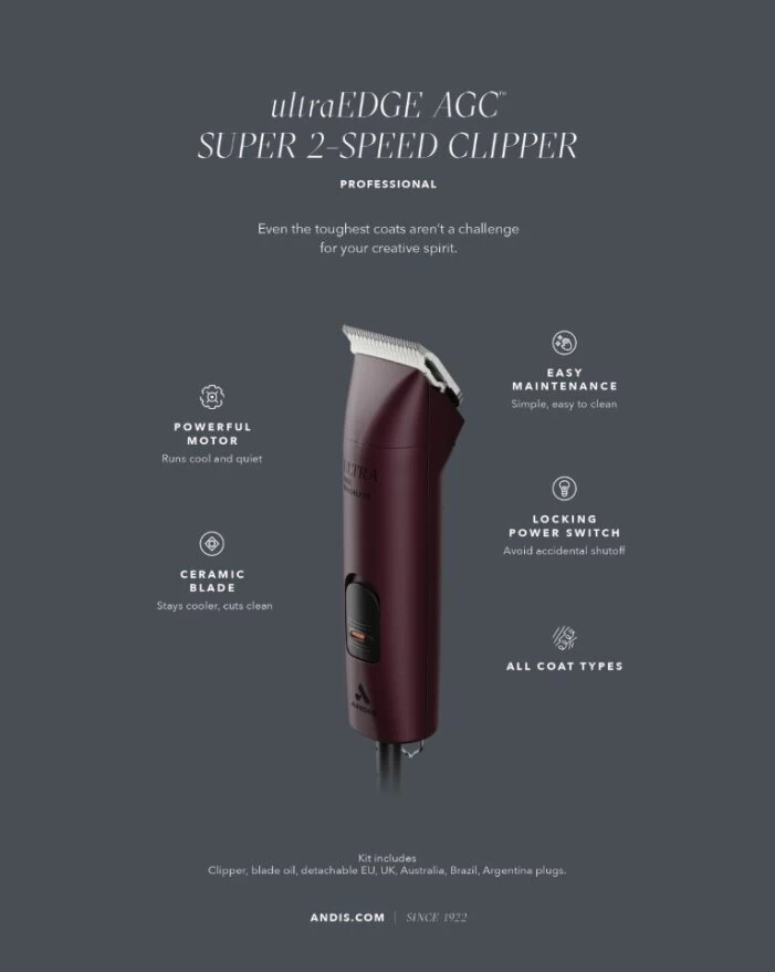 Andis AGCB Super 2 Speed Brushless Clipper - Burgundy 5 Andis AGCB Super 2 Speed Brushless Clipper - Burgundy - Image 3