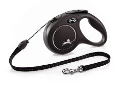 Flexi Classic Cord For Dogs Retractable Lead Black Small 5m