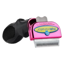 Furminator DeShedding Tool - Small Cat Long Hair Metallic [Pink] -Pet Care Store FU 01224 2