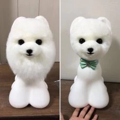 Mr. Jiang Teddy Bear Head Hair / Model Dog [White] -Pet Care Store MJ TB04W 3