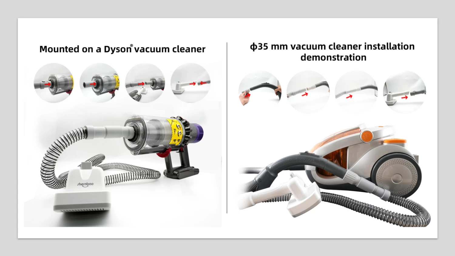 Shernbao Self-Cleaning Pet Brush Kit For Vacuum Cleaners 6 Shernbao Self-Cleaning Pet Brush Kit For Vacuum Cleaners - Image 4