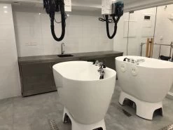 Aeolus Acrylic Bathing Tub With Faucet And Sprayer Kit - Free Booster -Pet Care Store T BTF1200DB 5