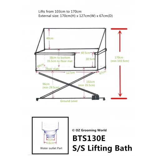 Aeolus Stainless Steel Electric Lifting Bath Tub (Sliding Door) With S/S Base 4 Aeolus Stainless Steel Electric Lifting Bath Tub (Sliding Door) With S/S Base - Image 2