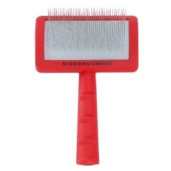 KissGrooming Slicker Brush With Ergonomic Handle - Long Soft Teeth
