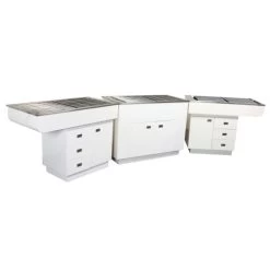 Dental Preparation Table With Stainless Steel Tub And Painted Cabinets