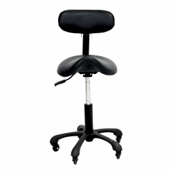 Groomer's Saddle Stool With Back Rest (Black)