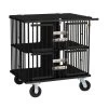 Aeolus 4-Berth Show Trolley With 6" Rubber Wheels - Large [Black] -Pet Care Store T KB511NAF BK Kit6W