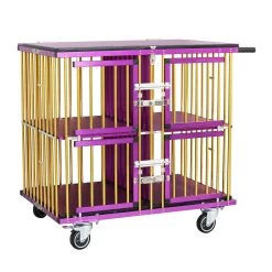 Aeolus 4-Berth Show Trolley With 4" Nylon Wheels - Large [Gold And Purple]