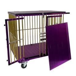 Aeolus 2-Berth Show Trolley With 4" Nylon Wheels [Gold And Purple] -Pet Care Store T KB511NAT GP Kit 2