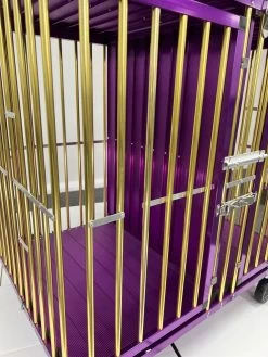 Aeolus 2-Berth Show Trolley With 6" Rubber Wheels [Gold And Purple] -Pet Care Store T KB511NAT GP Kit6W 5