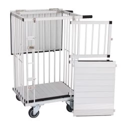 Aeolus 2-Berth Double Deck Show Trolley With 4" Nylon Wheels - XSmall [Silver] -Pet Care Store T KB514NAT SL Kit 4