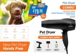 Wahl Pet Dryer With Stand, Bonus Shampoo And Brush